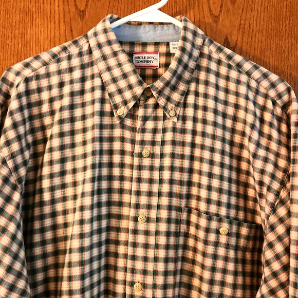 Mens Bugle Boy Size Lg Plaid Shirt - Picture 4 of 7